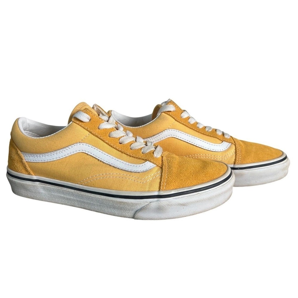 Vans Old Skool Ochre Yellow Suede Canvas Low Top Sneakers Womens 7.5 Mens 6.0